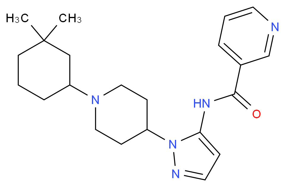 N-{1-[1-(3,3-dimethylcyclohexyl)-4-piperidinyl]-1H-pyrazol-5-yl}nicotinamide_Molecular_structure_CAS_)