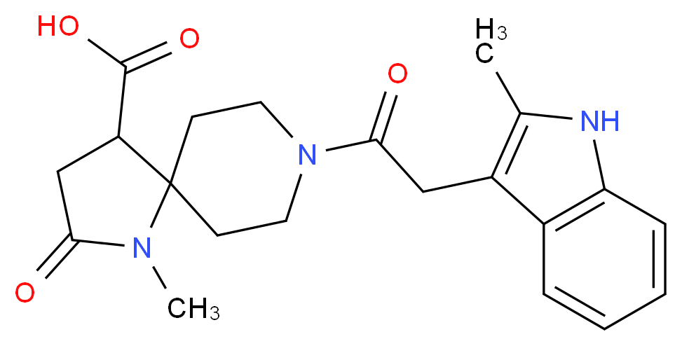 1-methyl-8-[(2-methyl-1H-indol-3-yl)acetyl]-2-oxo-1,8-diazaspiro[4.5]decane-4-carboxylic acid_Molecular_structure_CAS_)