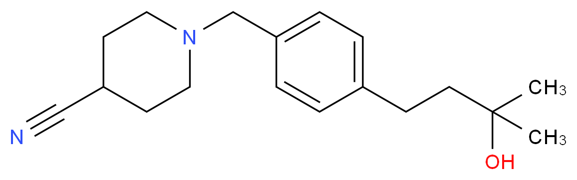 1-[4-(3-hydroxy-3-methylbutyl)benzyl]-4-piperidinecarbonitrile_Molecular_structure_CAS_)