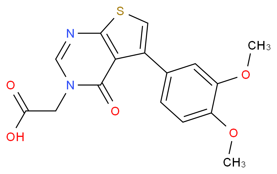 [5-(3,4-Dimethoxyphenyl)-4-oxothieno-[2,3-d]pyrimidin-3(4H)-yl]acetic acid_Molecular_structure_CAS_)