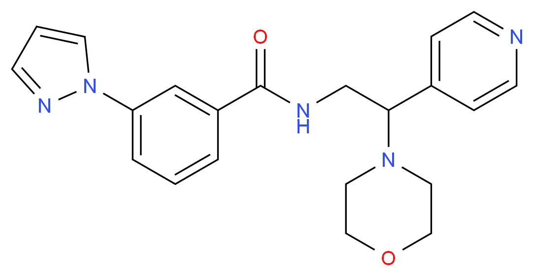 N-(2-morpholin-4-yl-2-pyridin-4-ylethyl)-3-(1H-pyrazol-1-yl)benzamide_Molecular_structure_CAS_)