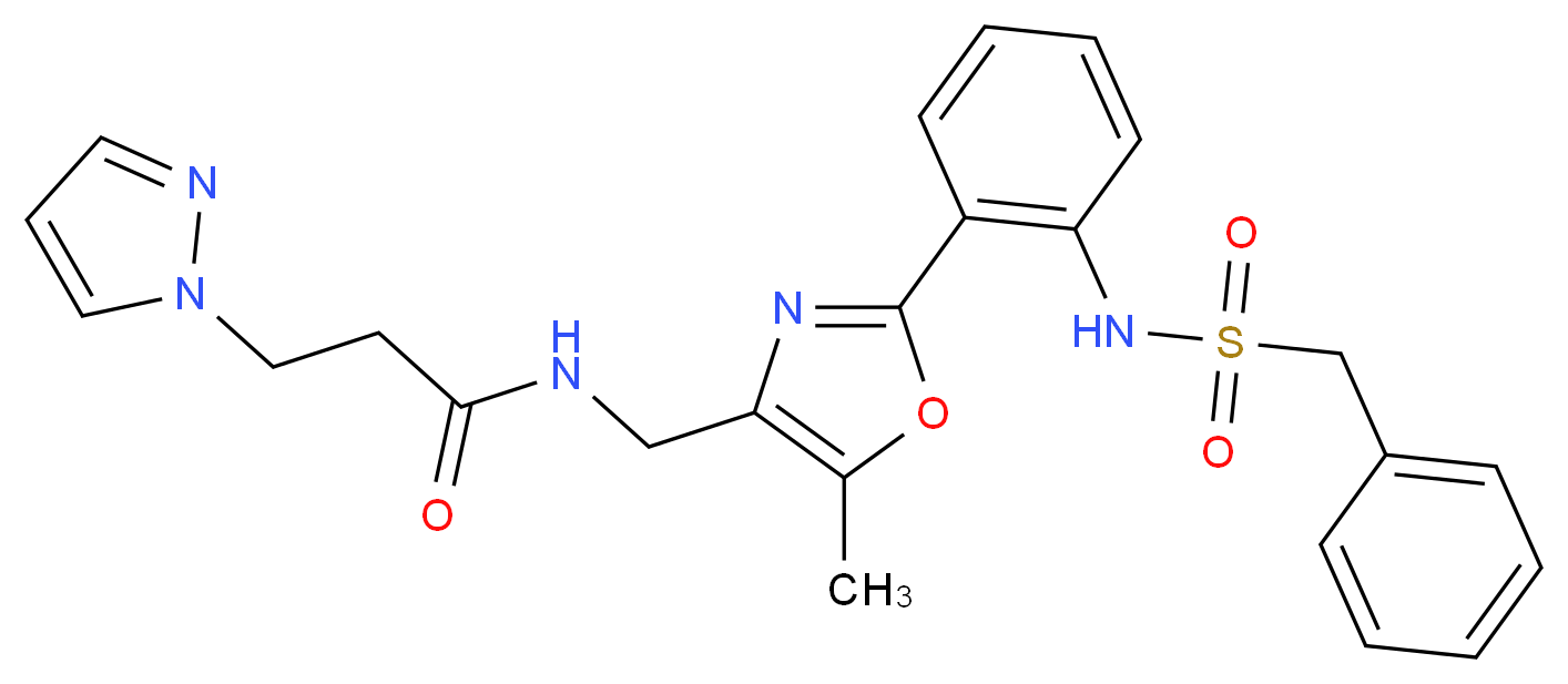 N-[(2-{2-[(benzylsulfonyl)amino]phenyl}-5-methyl-1,3-oxazol-4-yl)methyl]-3-(1H-pyrazol-1-yl)propanamide_Molecular_structure_CAS_)