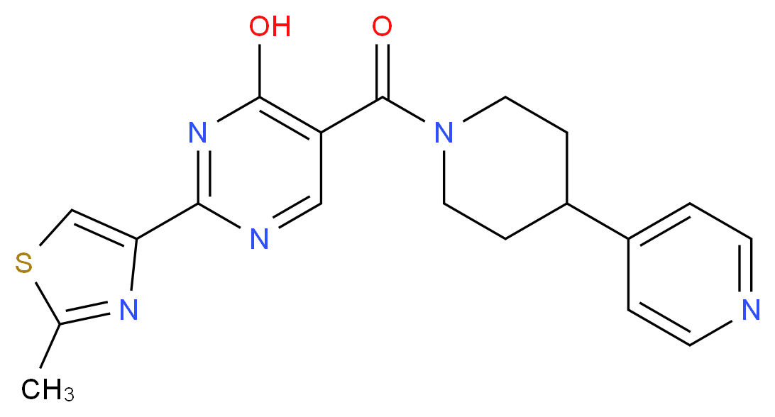2-(2-methyl-1,3-thiazol-4-yl)-5-[(4-pyridin-4-ylpiperidin-1-yl)carbonyl]pyrimidin-4-ol_Molecular_structure_CAS_)