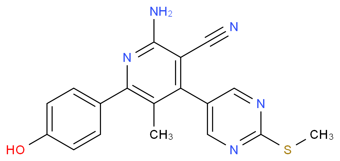 2-amino-6-(4-hydroxyphenyl)-5-methyl-4-[2-(methylthio)pyrimidin-5-yl]nicotinonitrile_Molecular_structure_CAS_)