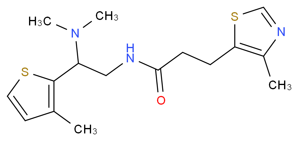 N-[2-(dimethylamino)-2-(3-methyl-2-thienyl)ethyl]-3-(4-methyl-1,3-thiazol-5-yl)propanamide_Molecular_structure_CAS_)