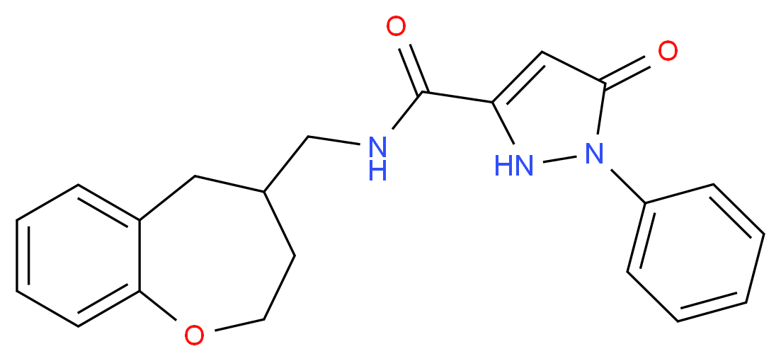 5-oxo-1-phenyl-N-(2,3,4,5-tetrahydro-1-benzoxepin-4-ylmethyl)-2,5-dihydro-1H-pyrazole-3-carboxamide_Molecular_structure_CAS_)