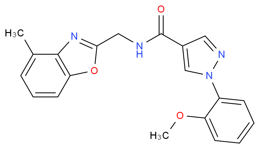 1-(2-methoxyphenyl)-N-[(4-methyl-1,3-benzoxazol-2-yl)methyl]-1H-pyrazole-4-carboxamide_Molecular_structure_CAS_)