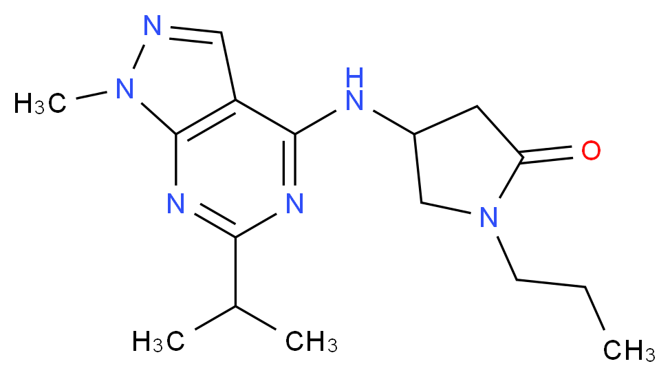 4-[(6-isopropyl-1-methyl-1H-pyrazolo[3,4-d]pyrimidin-4-yl)amino]-1-propyl-2-pyrrolidinone_Molecular_structure_CAS_)