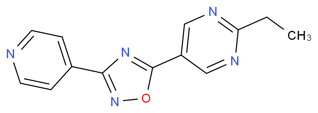 2-ethyl-5-[3-(4-pyridinyl)-1,2,4-oxadiazol-5-yl]pyrimidine_Molecular_structure_CAS_)