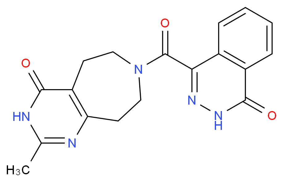 2-methyl-7-[(4-oxo-3,4-dihydrophthalazin-1-yl)carbonyl]-3,5,6,7,8,9-hexahydro-4H-pyrimido[4,5-d]azepin-4-one_Molecular_structure_CAS_)