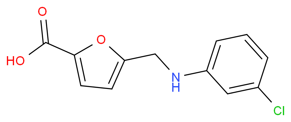 5-(((3-chlorophenyl)amino)methyl)furan-2-carboxylic acid_Molecular_structure_CAS_)