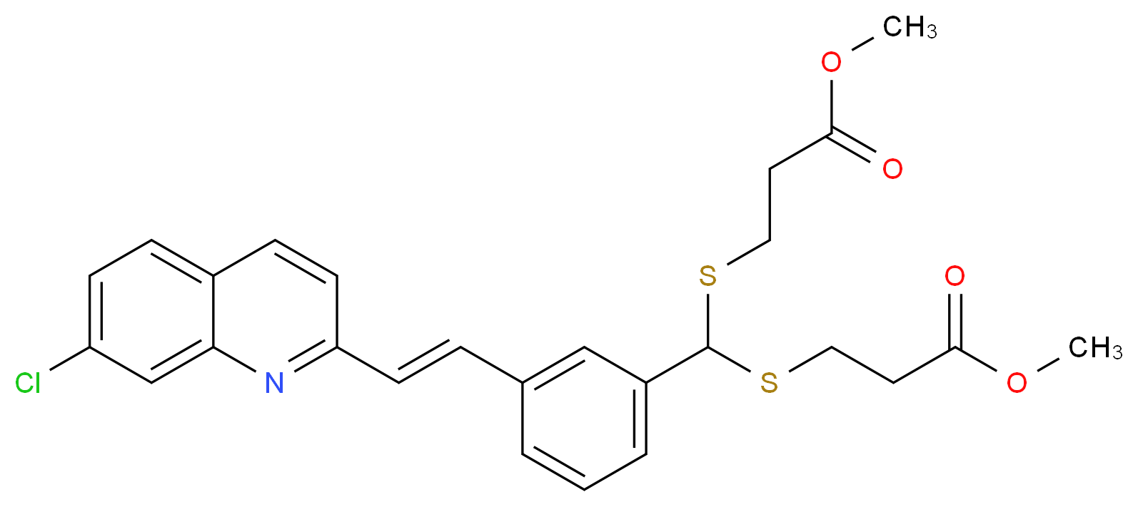 3,3'-[[[3-[(1E)-2-(7-Chloro-2-quinolinyl)ethenyl]phenyl]methylene]bis(thio)]bis-propanoic Acid 1,1'-Dimethyl Ester_Molecular_structure_CAS_120385-96-8)
