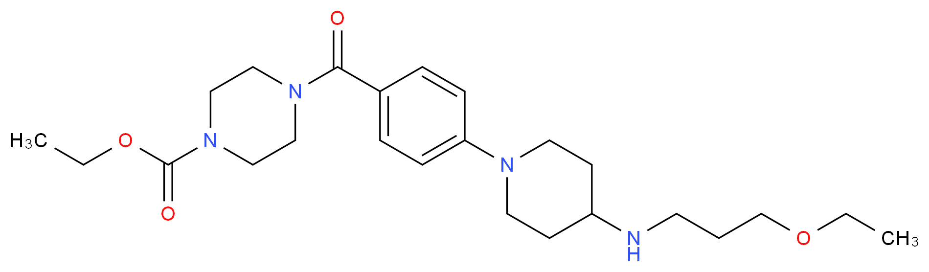 ethyl 4-(4-{4-[(3-ethoxypropyl)amino]-1-piperidinyl}benzoyl)-1-piperazinecarboxylate_Molecular_structure_CAS_)