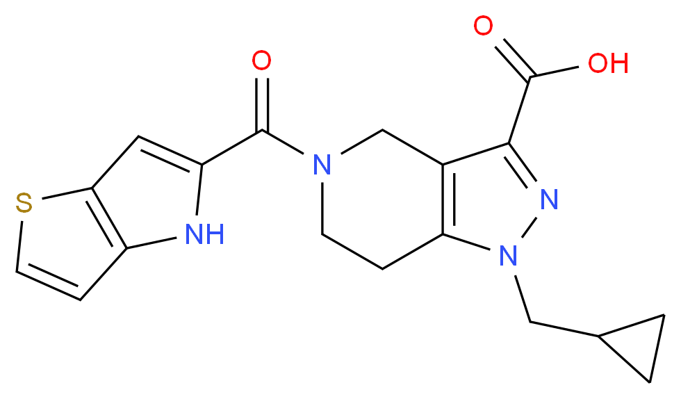 1-(cyclopropylmethyl)-5-(4H-thieno[3,2-b]pyrrol-5-ylcarbonyl)-4,5,6,7-tetrahydro-1H-pyrazolo[4,3-c]pyridine-3-carboxylic acid_Molecular_structure_CAS_)