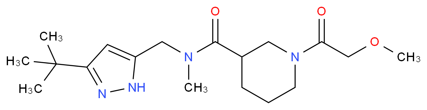 N-[(3-tert-butyl-1H-pyrazol-5-yl)methyl]-1-(methoxyacetyl)-N-methylpiperidine-3-carboxamide_Molecular_structure_CAS_)
