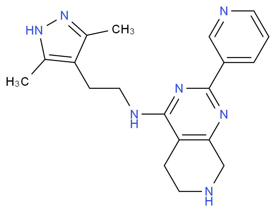 N-[2-(3,5-dimethyl-1H-pyrazol-4-yl)ethyl]-2-pyridin-3-yl-5,6,7,8-tetrahydropyrido[3,4-d]pyrimidin-4-amine_Molecular_structure_CAS_)