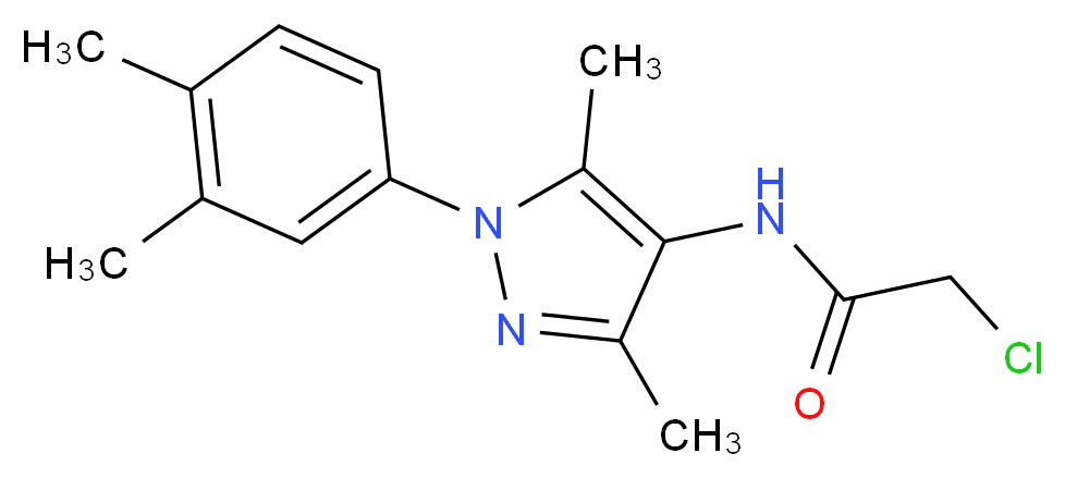 2-Chloro-N-[1-(3,4-dimethyl-phenyl)-3,5-dimethyl-1H-pyrazol-4-yl]-acetamide_Molecular_structure_CAS_)