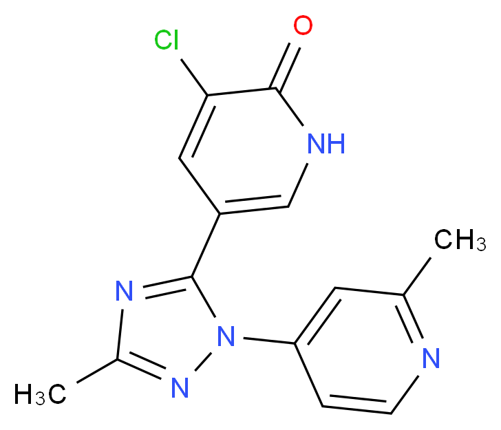 3-chloro-5-[3-methyl-1-(2-methylpyridin-4-yl)-1H-1,2,4-triazol-5-yl]pyridin-2(1H)-one_Molecular_structure_CAS_)