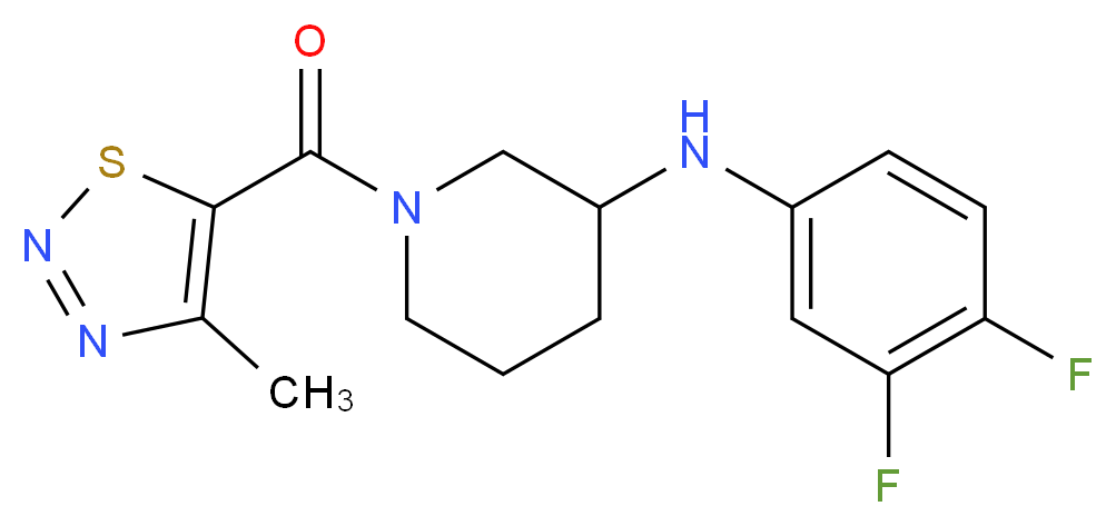 N-(3,4-difluorophenyl)-1-[(4-methyl-1,2,3-thiadiazol-5-yl)carbonyl]-3-piperidinamine_Molecular_structure_CAS_)