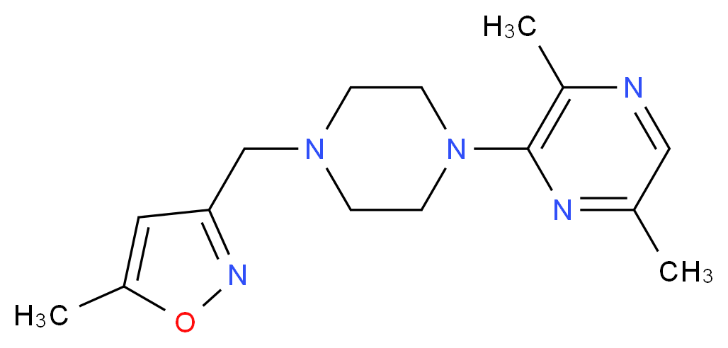 2,5-dimethyl-3-{4-[(5-methyl-3-isoxazolyl)methyl]-1-piperazinyl}pyrazine_Molecular_structure_CAS_)