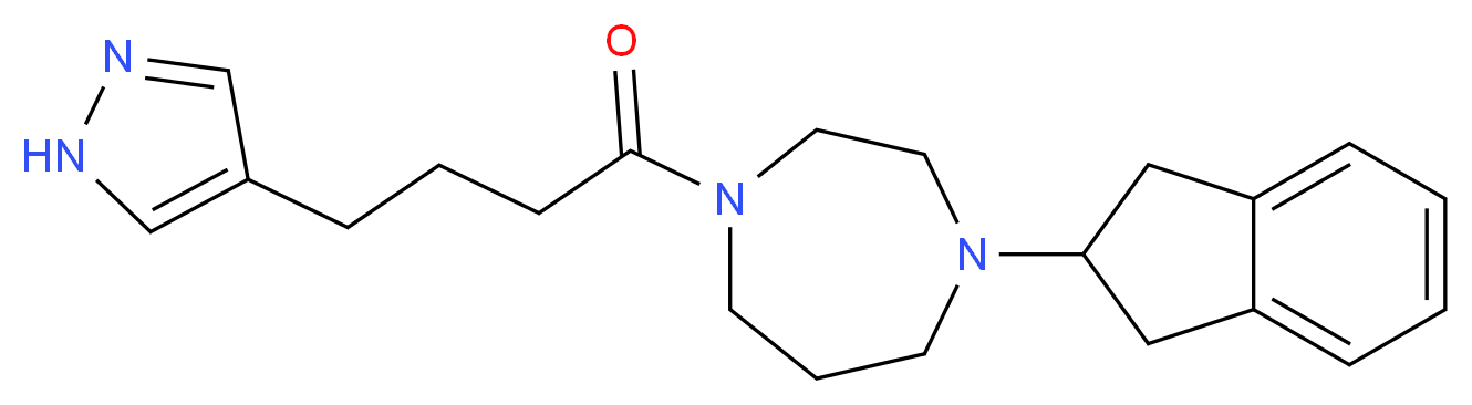 1-(2,3-dihydro-1H-inden-2-yl)-4-[4-(1H-pyrazol-4-yl)butanoyl]-1,4-diazepane_Molecular_structure_CAS_)