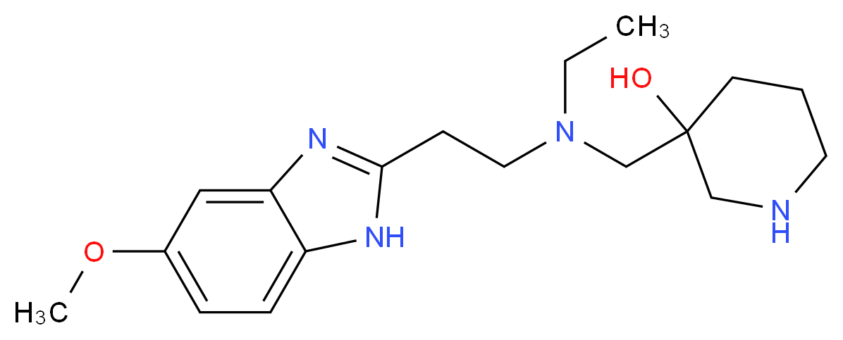 3-({ethyl[2-(5-methoxy-1H-benzimidazol-2-yl)ethyl]amino}methyl)piperidin-3-ol_Molecular_structure_CAS_)