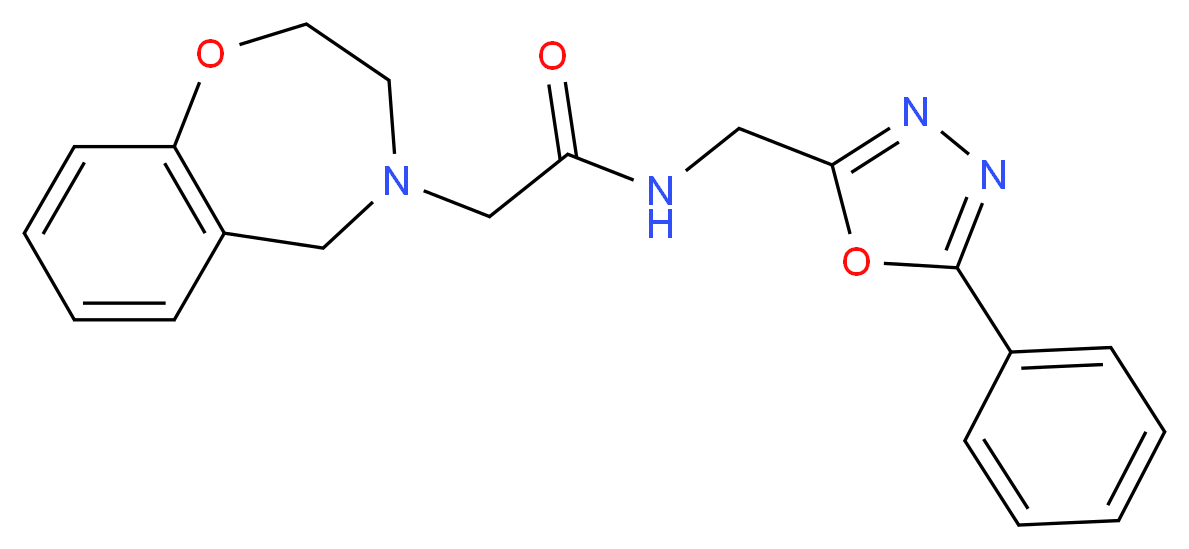 2-(2,3-dihydro-1,4-benzoxazepin-4(5H)-yl)-N-[(5-phenyl-1,3,4-oxadiazol-2-yl)methyl]acetamide_Molecular_structure_CAS_)