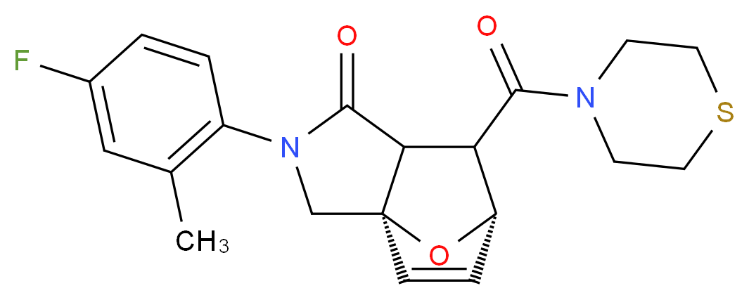 (3aR*,6S*)-2-(4-fluoro-2-methylphenyl)-7-(thiomorpholin-4-ylcarbonyl)-2,3,7,7a-tetrahydro-3a,6-epoxyisoindol-1(6H)-one_Molecular_structure_CAS_)