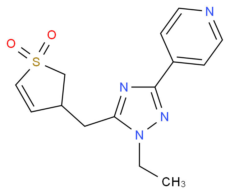 4-{5-[(1,1-dioxido-2,3-dihydro-3-thienyl)methyl]-1-ethyl-1H-1,2,4-triazol-3-yl}pyridine_Molecular_structure_CAS_)