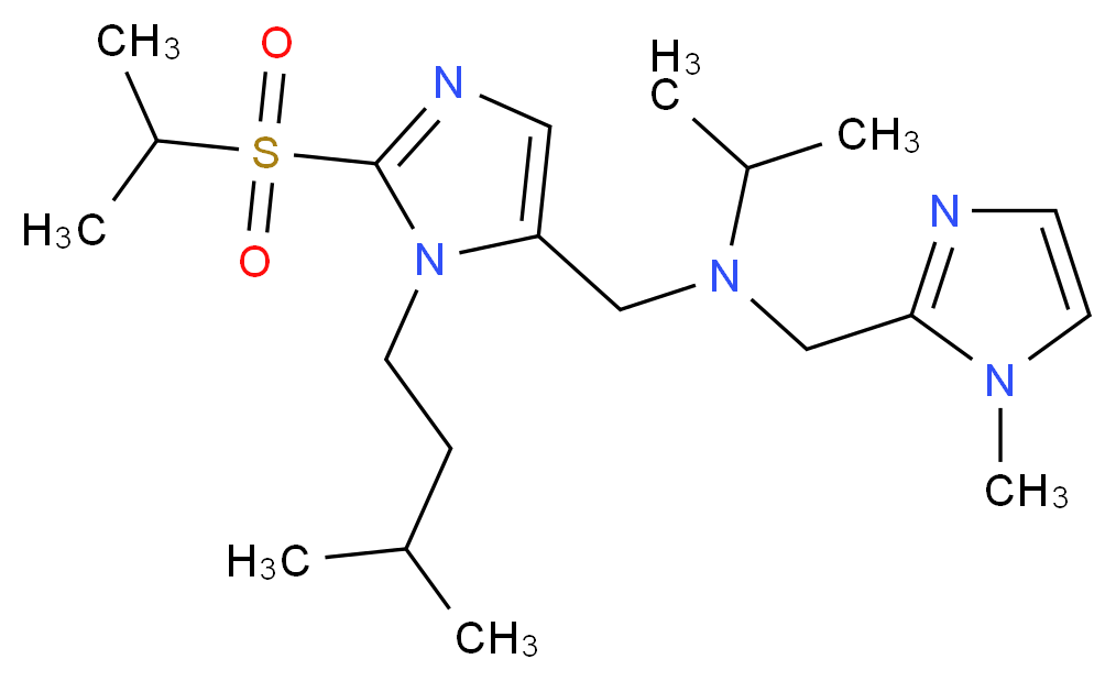 N-{[2-(isopropylsulfonyl)-1-(3-methylbutyl)-1H-imidazol-5-yl]methyl}-N-[(1-methyl-1H-imidazol-2-yl)methyl]-2-propanamine_Molecular_structure_CAS_)