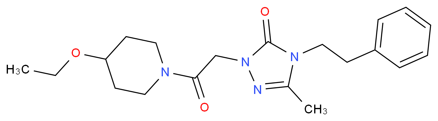 2-[2-(4-ethoxy-1-piperidinyl)-2-oxoethyl]-5-methyl-4-(2-phenylethyl)-2,4-dihydro-3H-1,2,4-triazol-3-one_Molecular_structure_CAS_)