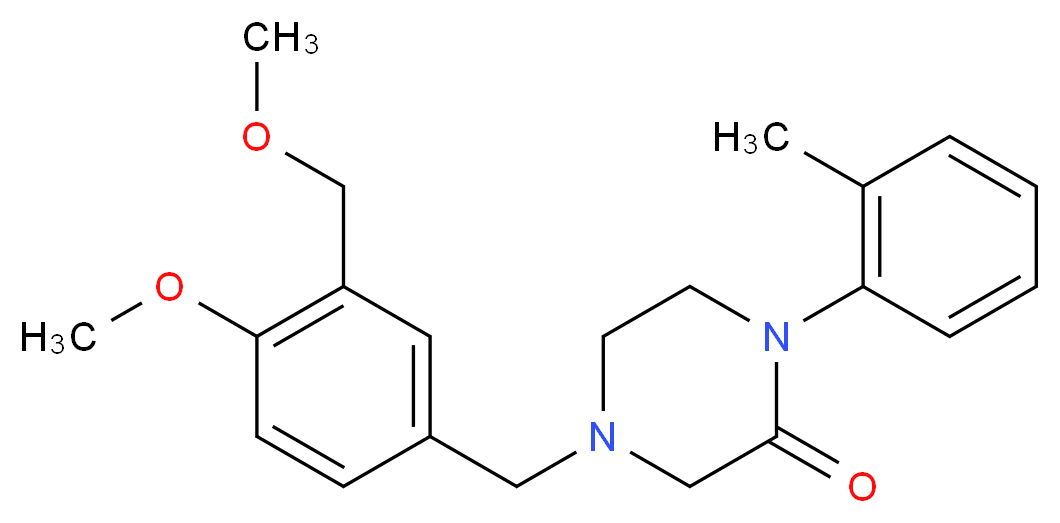 4-[4-methoxy-3-(methoxymethyl)benzyl]-1-(2-methylphenyl)-2-piperazinone_Molecular_structure_CAS_)