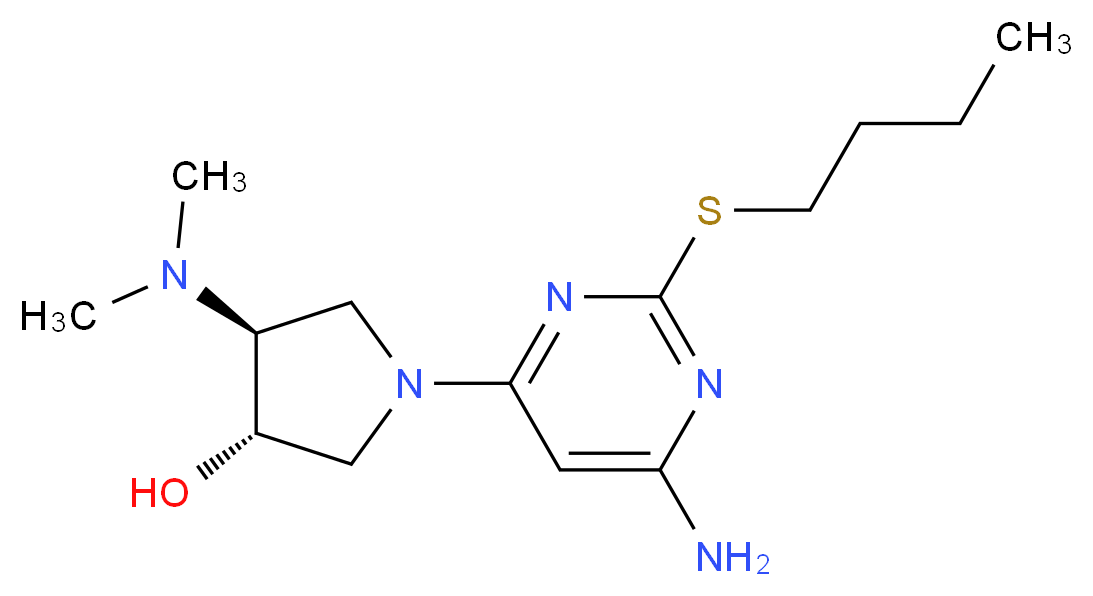 (3S*,4S*)-1-[6-amino-2-(butylthio)pyrimidin-4-yl]-4-(dimethylamino)pyrrolidin-3-ol_Molecular_structure_CAS_)