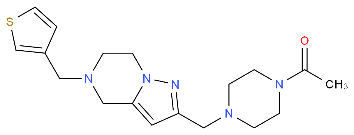 2-[(4-acetyl-1-piperazinyl)methyl]-5-(3-thienylmethyl)-4,5,6,7-tetrahydropyrazolo[1,5-a]pyrazine_Molecular_structure_CAS_)