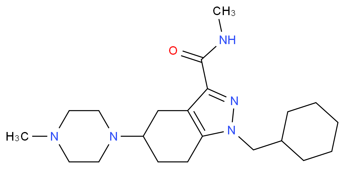 1-(cyclohexylmethyl)-N-methyl-5-(4-methyl-1-piperazinyl)-4,5,6,7-tetrahydro-1H-indazole-3-carboxamide_Molecular_structure_CAS_)