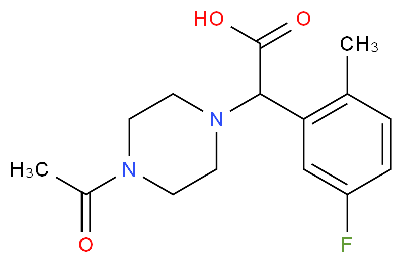 (4-acetylpiperazin-1-yl)(5-fluoro-2-methylphenyl)acetic acid_Molecular_structure_CAS_)