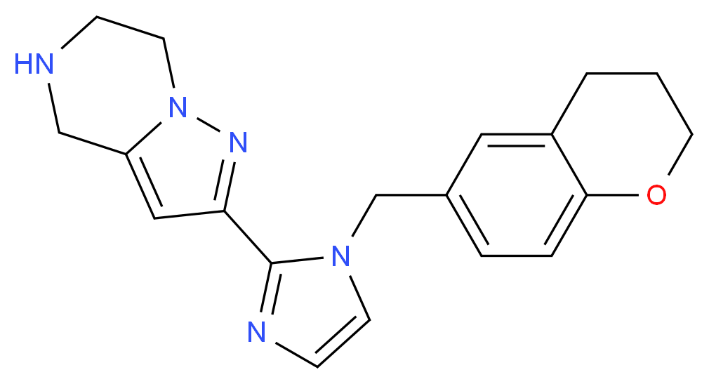 2-[1-(3,4-dihydro-2H-chromen-6-ylmethyl)-1H-imidazol-2-yl]-4,5,6,7-tetrahydropyrazolo[1,5-a]pyrazine_Molecular_structure_CAS_)