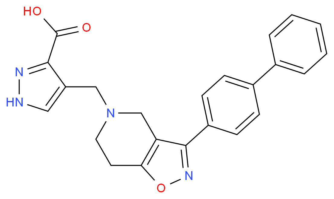 4-[(3-biphenyl-4-yl-6,7-dihydroisoxazolo[4,5-c]pyridin-5(4H)-yl)methyl]-1H-pyrazole-3-carboxylic acid_Molecular_structure_CAS_)