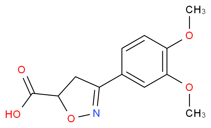 3-(3,4-dimethoxyphenyl)-4,5-dihydro-1,2-oxazole-5-carboxylic acid_Molecular_structure_CAS_)