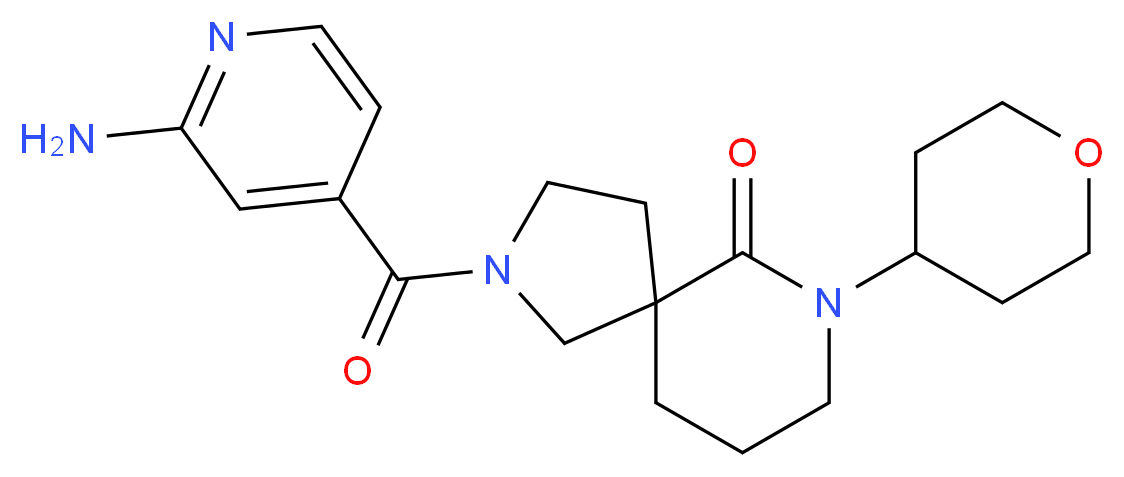 2-(2-aminoisonicotinoyl)-7-(tetrahydro-2H-pyran-4-yl)-2,7-diazaspiro[4.5]decan-6-one_Molecular_structure_CAS_)