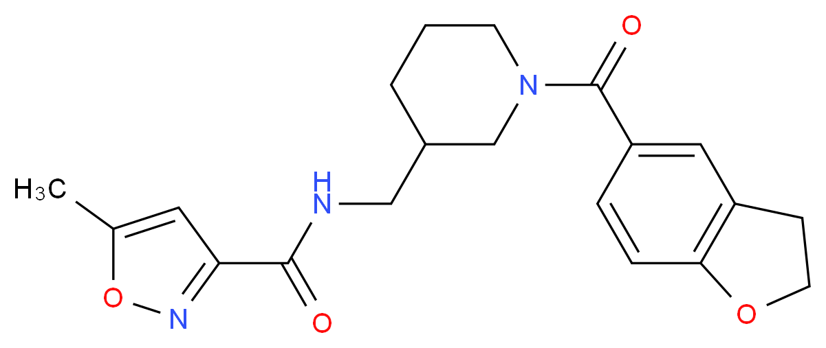 N-{[1-(2,3-dihydro-1-benzofuran-5-ylcarbonyl)piperidin-3-yl]methyl}-5-methylisoxazole-3-carboxamide_Molecular_structure_CAS_)