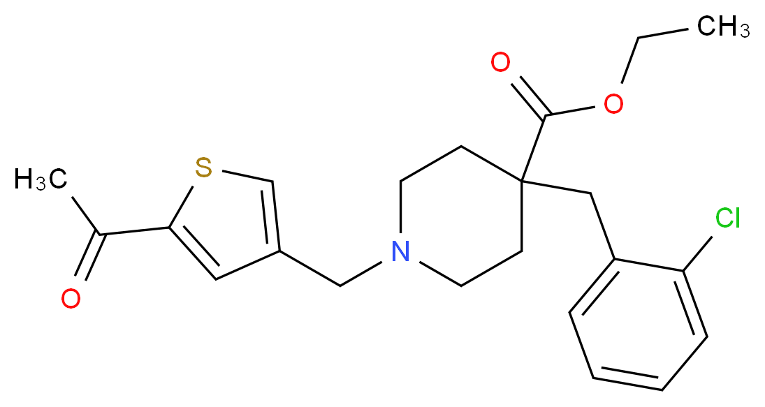 ethyl 1-[(5-acetyl-3-thienyl)methyl]-4-(2-chlorobenzyl)-4-piperidinecarboxylate_Molecular_structure_CAS_)