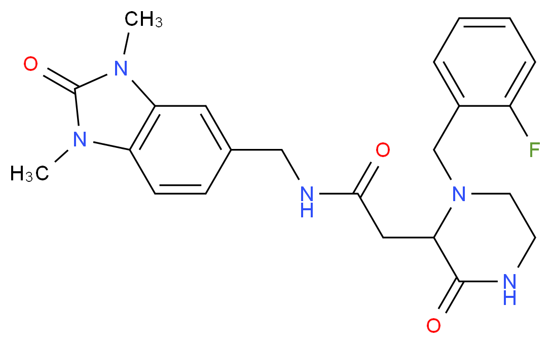 N-[(1,3-dimethyl-2-oxo-2,3-dihydro-1H-benzimidazol-5-yl)methyl]-2-[1-(2-fluorobenzyl)-3-oxo-2-piperazinyl]acetamide_Molecular_structure_CAS_)