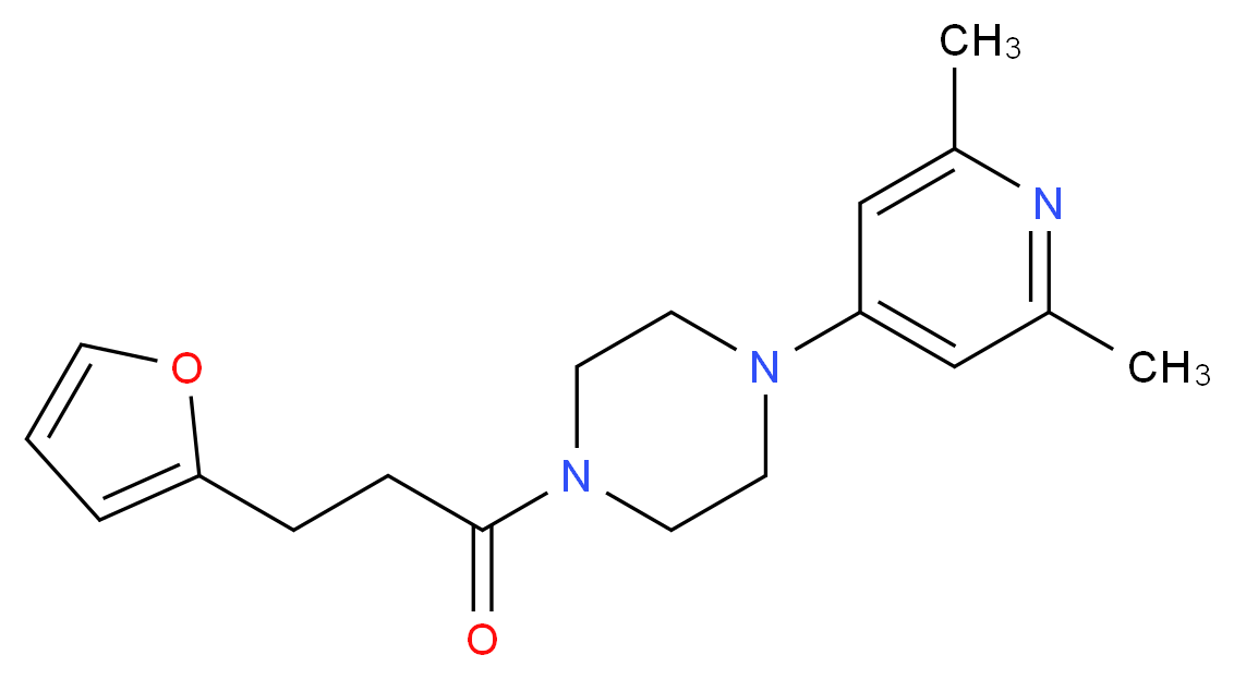 1-(2,6-dimethyl-4-pyridinyl)-4-[3-(2-furyl)propanoyl]piperazine_Molecular_structure_CAS_)