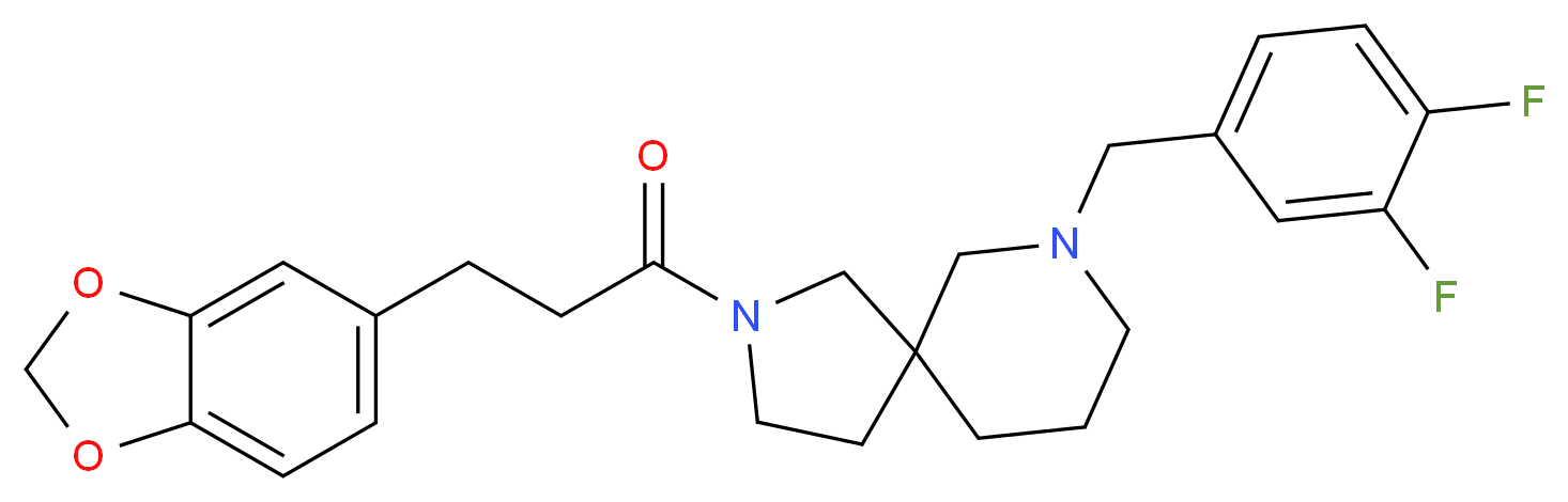 2-[3-(1,3-benzodioxol-5-yl)propanoyl]-7-(3,4-difluorobenzyl)-2,7-diazaspiro[4.5]decane_Molecular_structure_CAS_)