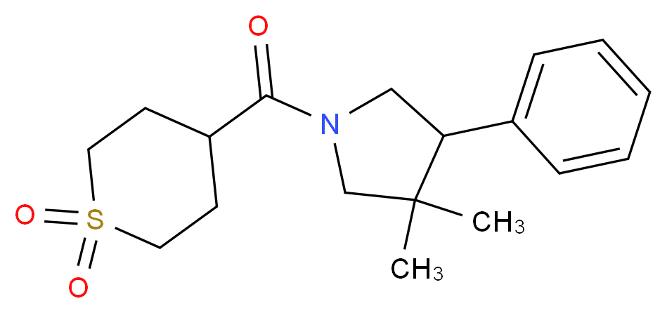 1-[(1,1-dioxidotetrahydro-2H-thiopyran-4-yl)carbonyl]-3,3-dimethyl-4-phenylpyrrolidine_Molecular_structure_CAS_)