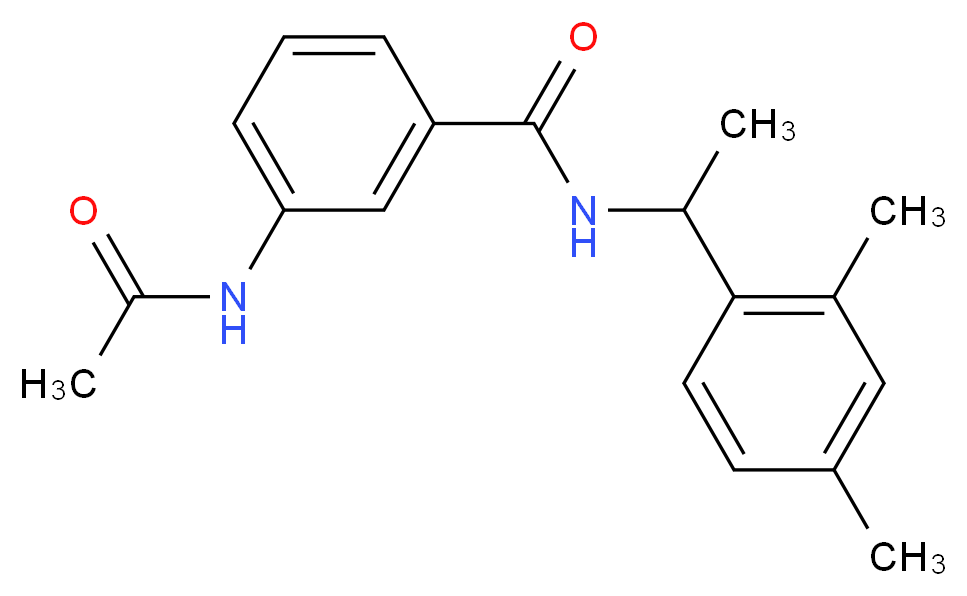 3-(acetylamino)-N-[1-(2,4-dimethylphenyl)ethyl]benzamide_Molecular_structure_CAS_)