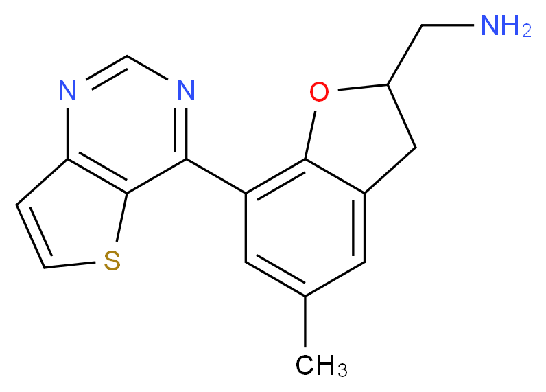 1-(5-methyl-7-thieno[3,2-d]pyrimidin-4-yl-2,3-dihydro-1-benzofuran-2-yl)methanamine_Molecular_structure_CAS_)