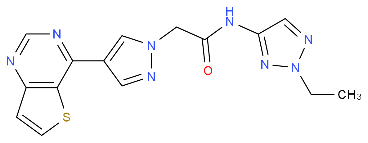 N-(2-ethyl-2H-1,2,3-triazol-4-yl)-2-(4-thieno[3,2-d]pyrimidin-4-yl-1H-pyrazol-1-yl)acetamide_Molecular_structure_CAS_)