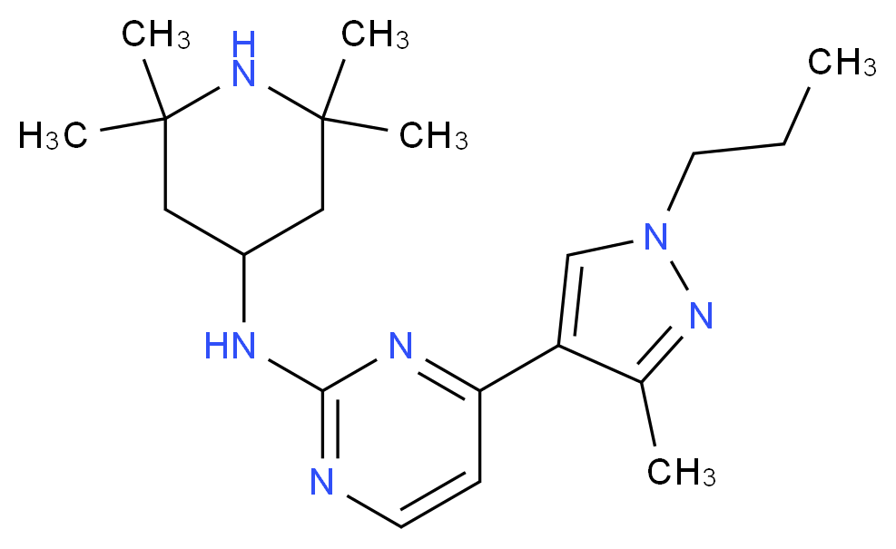 4-(3-methyl-1-propyl-1H-pyrazol-4-yl)-N-(2,2,6,6-tetramethylpiperidin-4-yl)pyrimidin-2-amine_Molecular_structure_CAS_)